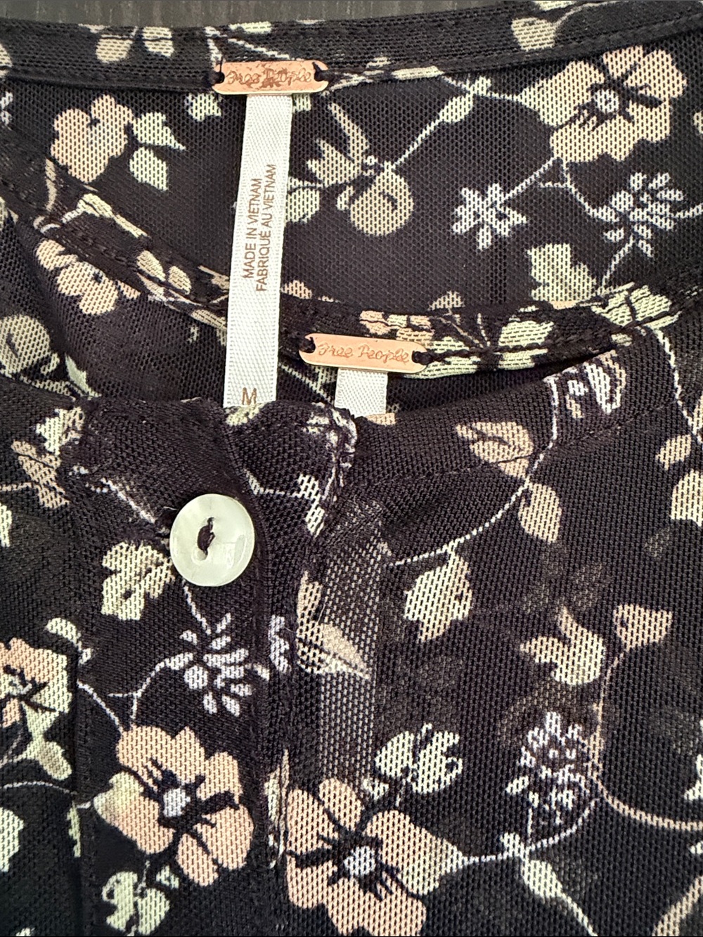Free People Black Sheer Floral Crop Camisole and Cardigan Set - Picture 2 of 12